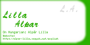 lilla alpar business card